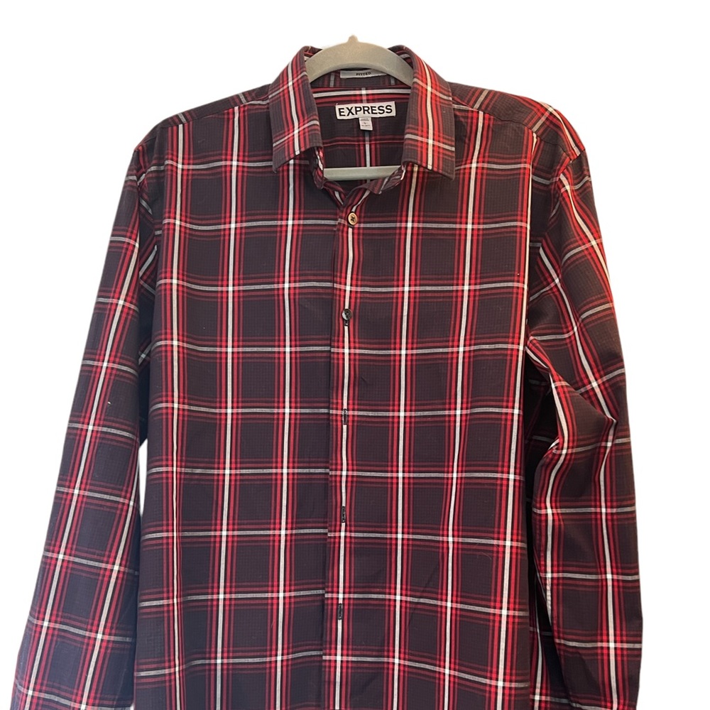 Mens Express Long Sleeved Button Down Shirt- Size L